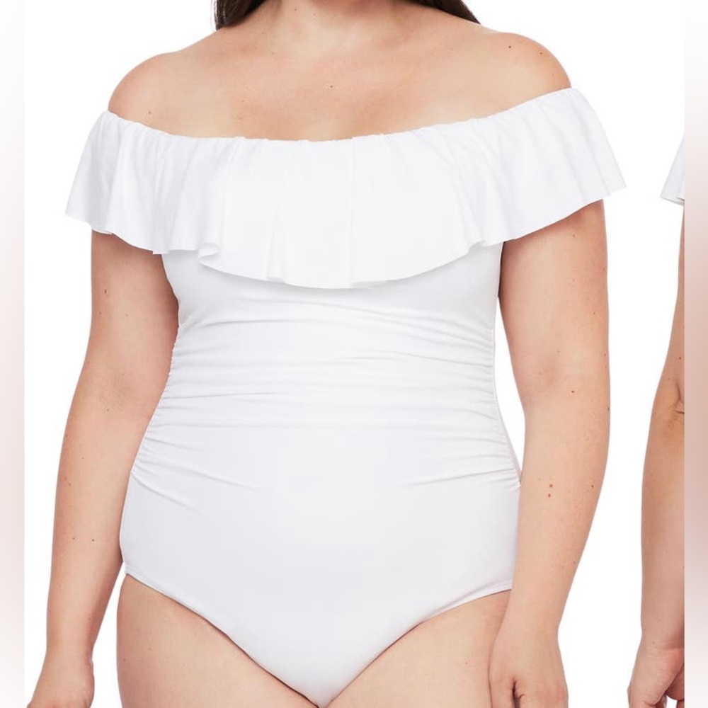 La Blanca off the shoulder one piece swimsuit